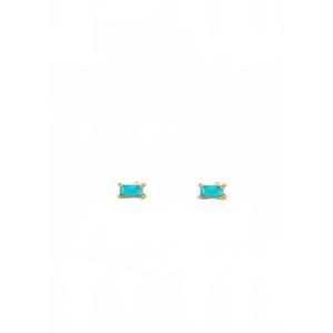 NEW JAXKELLY women's baguette stud earrings in turquoise